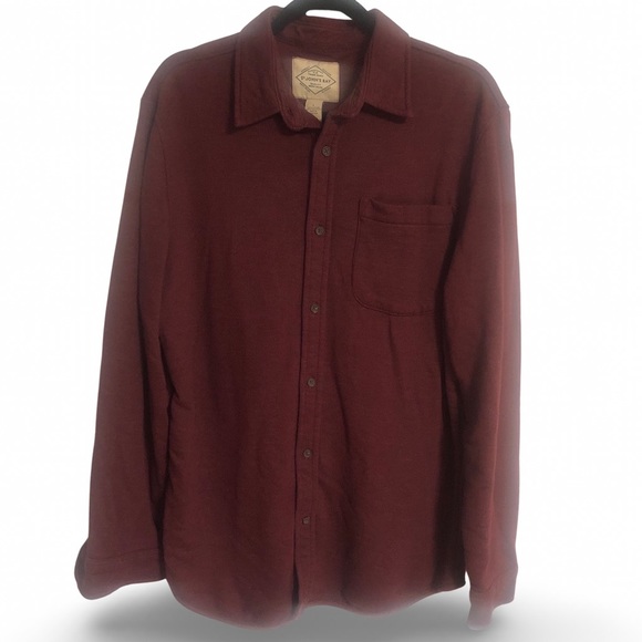 EUC St John's Bay Button Down Shirt Jacket Burgundy - Picture 1 of 8